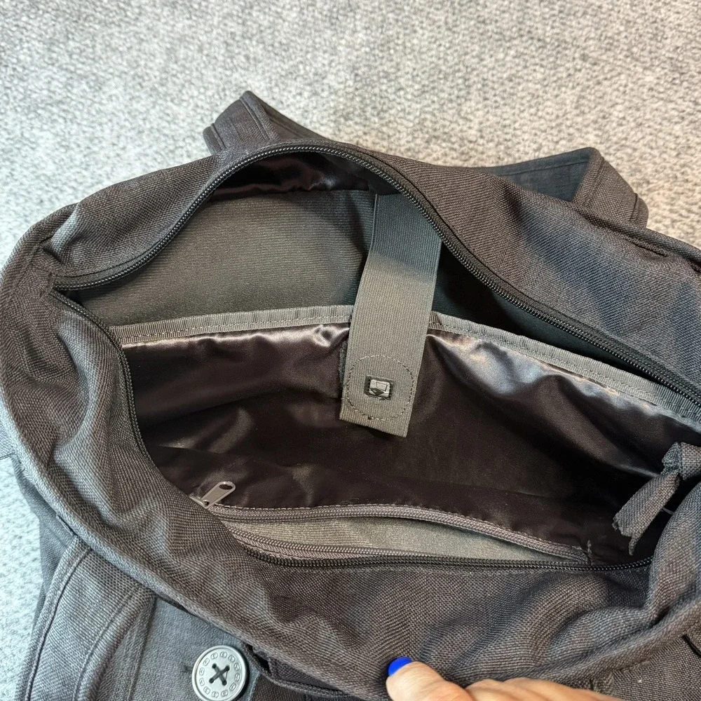 OGIO Hampton Tote Padded Laptop Bag in Storm Gray with Bow and Buttons